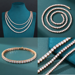 Load image into Gallery viewer, Tennis Chain Set 5mm - Rose Gold (Necklace & Bracelet)