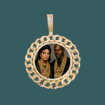 Load image into Gallery viewer, Custom Photo Pendant - Cuban Round (Gold)【無料ネックレス付属】