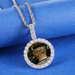 Load image into Gallery viewer, Custom Photo Pendant - Classic Round (White Gold)【無料ネックレス付属】
