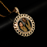 Load image into Gallery viewer, Custom Photo Pendant - Cuban Round (Gold)【無料ネックレス付属】