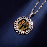 Load image into Gallery viewer, Custom Photo Pendant - Cuban Round (White Gold)【無料ネックレス付属】