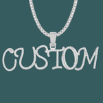 Load image into Gallery viewer, Custom Letter Pendant - Script Model (White Gold)【無料ネックレス付属】
