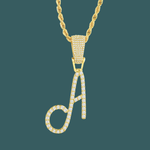 Load image into Gallery viewer, Custom Letter Pendant - Script Initial【無料ネックレス付属】