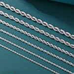 Load image into Gallery viewer, Rope Chain - 2mm〜6mm (White Gold)