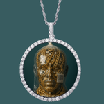 ギャラリービューアに画像を読み込み、Custom Photo Pendant - Masked Gold (White Gold)【無料ネックレス付属】