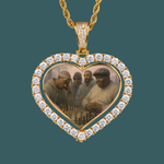 Load image into Gallery viewer, Custom Photo Pendant - Heart Diamond (Gold)【無料ネックレス付属】