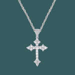ギャラリービューアに画像を読み込み、Royal Crucifix Pendant - (White Gold)【無料ネックレス付属】