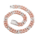 Load image into Gallery viewer, Gucci Cuban Chain -15mm (2Tone White/Rose Gold)