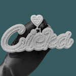 ギャラリービューアに画像を読み込み、Custom Letter Pendant - Heart Script Word (Gold,White Gold,Rose Gold)【無料ネックレス付属】