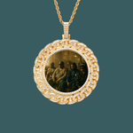 Load image into Gallery viewer, Custom Photo Pendant - Chain Weave (Gold)【無料ネックレス付属】