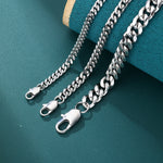 ギャラリービューアに画像を読み込み、Cuban Chain Bracelet- 4mm〜8mm (White Gold)