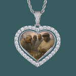Load image into Gallery viewer, Custom Photo Pendant - Heart Diamond (White Gold)【無料ネックレス付属】