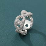 Load image into Gallery viewer, Halo Knot Ring - 10mm (White Gold)