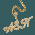 Load image into Gallery viewer, Custom Letter Pendant - Gothic Word (Gold,White Gold,Rose Gold)【無料ネックレス付属】