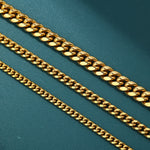 ギャラリービューアに画像を読み込み、Cuban Chain Bracelet- 4mm〜8mm (Gold)