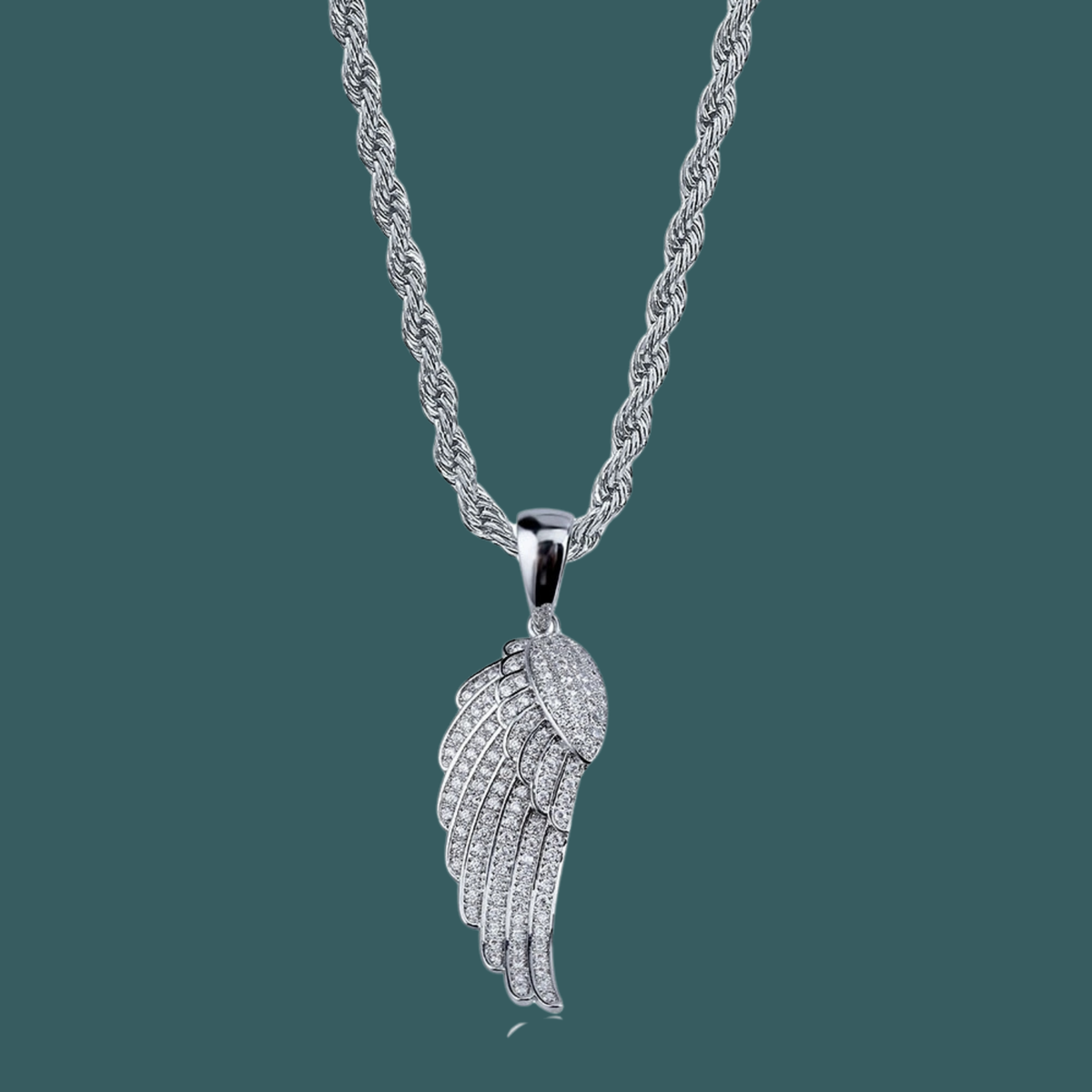 Angel Wing Pendant - (White Gold)【無料ネックレス付属】 – EMPIRE 