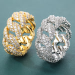 ギャラリービューアに画像を読み込み、Diamond Cuban Ring - 10mm (White Gold)