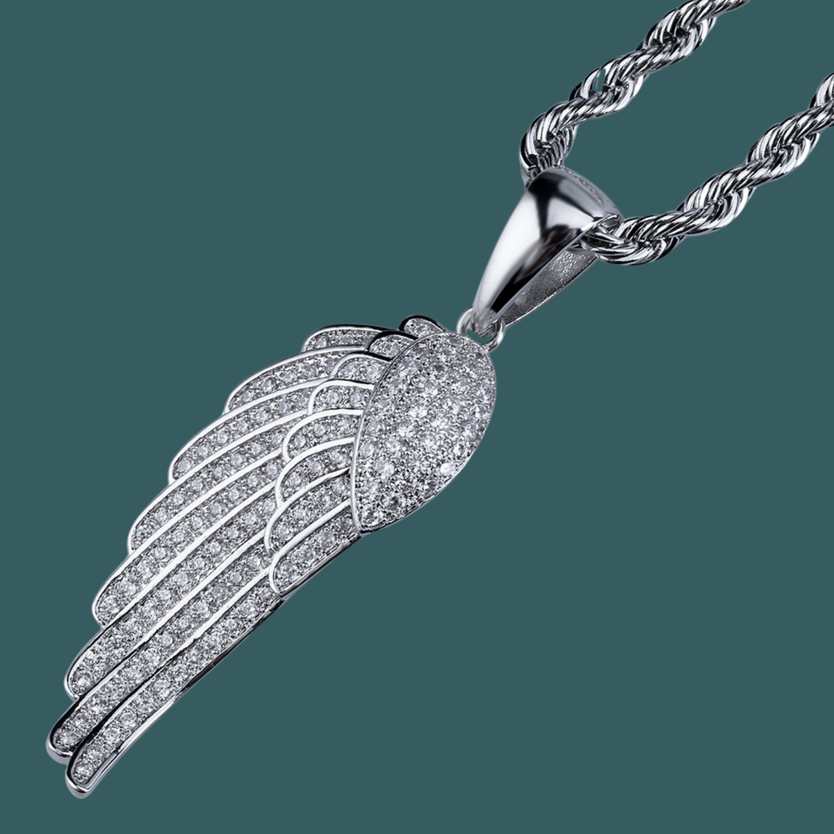 Angel Wing Pendant - (White Gold)【無料ネックレス付属】 – EMPIRE 