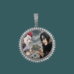 ギャラリービューアに画像を読み込み、Custom Photo Pendant - Diamond Round (White Gold)【無料ネックレス付属】
