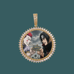 ギャラリービューアに画像を読み込み、Custom Photo Pendant - Diamond Round (Gold)【無料ネックレス付属】