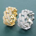 ギャラリービューアに画像を読み込み、Diamond Prong Cuban Ring - 11mm (White Gold)