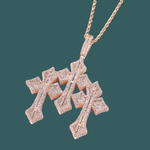 Load image into Gallery viewer, Trinity Strike Cross Pendant - (Rose Gold)【無料ネックレス付属】