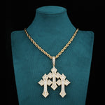 Load image into Gallery viewer, Trinity Strike Cross Pendant - (18K Gold)【無料ネックレス付属】