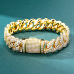 Load image into Gallery viewer, Prong Cuban Bracelet - 14mm (18K Gold)