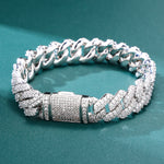 ギャラリービューアに画像を読み込み、Prong Cuban Bracelet - 14mm (18K White Gold)