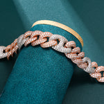 Load image into Gallery viewer, Gucci Cuban Chain -15mm (2Tone White/Rose Gold)