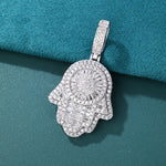 ギャラリービューアに画像を読み込み、Hamsa Shine Pendant - (White Gold)【無料ネックレス付属】