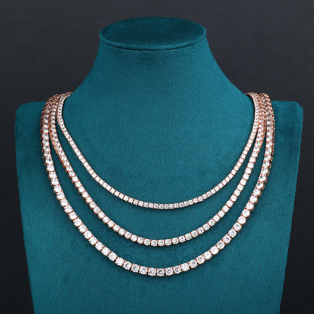 Moissanite Tennis Chain - 3mm (Rose Gold) – EMPIRE HOLLYWOOD