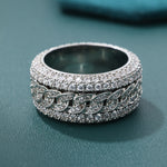 ギャラリービューアに画像を読み込み、Spin Cuban Ring (White Gold)