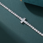 Load image into Gallery viewer, Cross Point Tennis Bracelet - 4mm (White Gold)