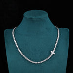ギャラリービューアに画像を読み込み、Cross Point Tennis Necklace - 4mm (White Gold)
