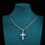 ギャラリービューアに画像を読み込み、Ice Bar Cross Pendant - (White Gold)【無料ネックレス付属】