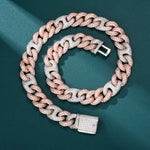 Load image into Gallery viewer, Gucci Cuban Chain -15mm (2Tone White/Rose Gold)