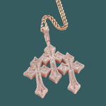 Load image into Gallery viewer, Trinity Strike Cross Pendant - (Rose Gold)【無料ネックレス付属】