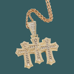 Load image into Gallery viewer, Holy Triple Cross Pendant - (18K Gold)【無料ネックレス付属】