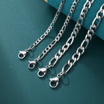 Load image into Gallery viewer, Figaro Link Chain - 4mm〜7mm (White Gold)