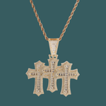 Load image into Gallery viewer, Holy Triple Cross Pendant - (18K Gold)【無料ネックレス付属】