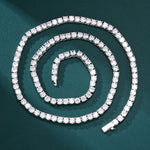 ギャラリービューアに画像を読み込み、Tennis Chain Set 5mm - White Gold (ネックレス&ブレスレット)