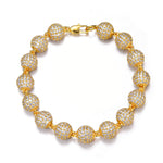 Load image into Gallery viewer, Iced Ball Bracelet - 10mm (18K Gold)