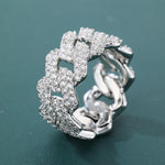 ギャラリービューアに画像を読み込み、Diamond Prong Cuban Ring - 11mm (White Gold)