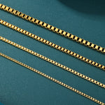 ギャラリービューアに画像を読み込み、Box Link Chain - 1.5mm〜3mm (Gold)