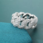 ギャラリービューアに画像を読み込み、Diamond Cuban Ring - 10mm (White Gold)