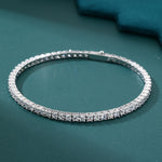 ギャラリービューアに画像を読み込み、Tennis Chain Set 3mm - White Gold (ネックレス&ブレスレット)