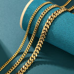 ギャラリービューアに画像を読み込み、Cuban Chain Bracelet- 4mm〜8mm (Gold)