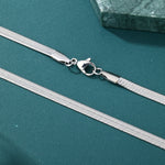 Load image into Gallery viewer, Herringbone Chain - 2mm〜6mm (White Gold)