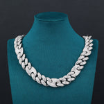 Load image into Gallery viewer, Glacier Cuban Chain - 18mm (White Gold)